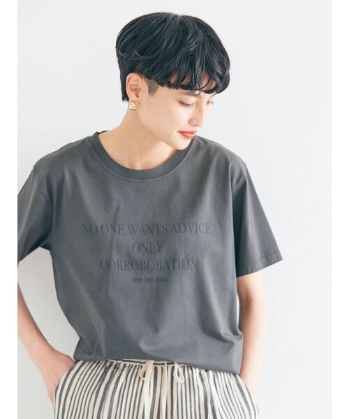 AMERICAN HOLIC（アメリカンホリック）の「ヴィンテージライクロゴカットソー②（Tシャツ/カットソー・レディース・ピンク/サックスブルー/チャコールグレー・M/L）」の11枚目の写真