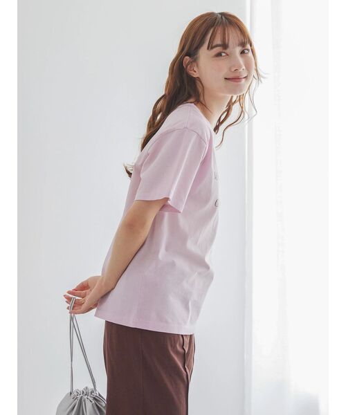 AMERICAN HOLIC（アメリカンホリック）の「ヴィンテージライクロゴカットソー②（Tシャツ/カットソー・レディース・ピンク/サックスブルー/チャコールグレー・M/L）」の21枚目の写真