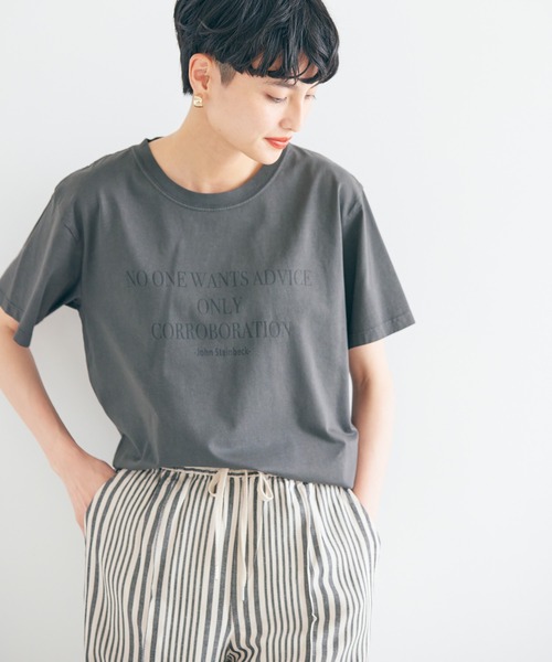 AMERICAN HOLIC（アメリカンホリック）の「ヴィンテージライクロゴカットソー②（Tシャツ/カットソー・レディース・ピンク/サックスブルー/チャコールグレー・M/L）」の2枚目の写真