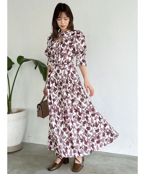 dazzlin（ダズリン）の「メープルフラワーパイピングワンピース