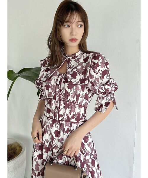 dazzlin（ダズリン）の「メープルフラワーパイピングワンピース（ワンピース・レディース・レッド/グレー/ブラック・MEDIUM/SMALL）」の19枚目の写真