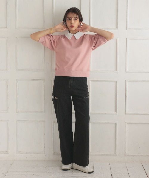 DONOBAN（ドノバン）の「2wayタックスリーブスウェット（スウェット・レディース・ピンク/ブラック/グレー・F）」の13枚目の写真