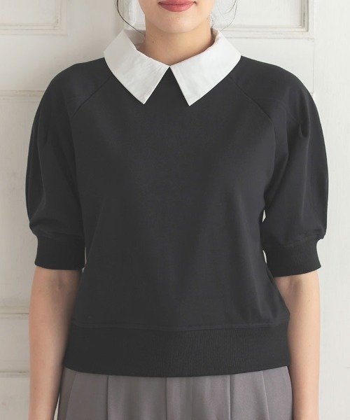 DONOBAN（ドノバン）の「2wayタックスリーブスウェット（スウェット・レディース・ピンク/ブラック/グレー・F）」の5枚目の写真