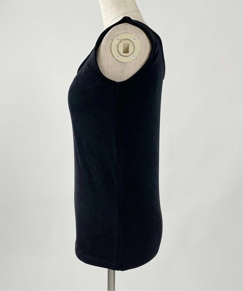 PICCIN(ピッチン)の「カップ付き接触冷感アシメストラップタンクトップ(タンクトップ・レディース・ブラック/サックスブルー・M/L)」の6枚目の写真