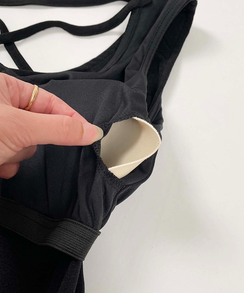 PICCIN(ピッチン)の「カップ付き接触冷感アシメストラップタンクトップ(タンクトップ・レディース・ブラック/サックスブルー・M/L)」の12枚目の写真