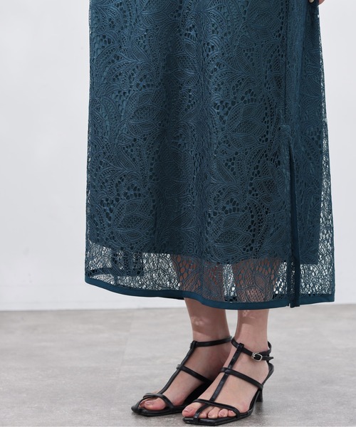 Chez toi（シェトワ）の「レースパイピングスリットスカート（スカート・レディース・ブラック/グレー/グリーン・FREE）」の10枚目の写真