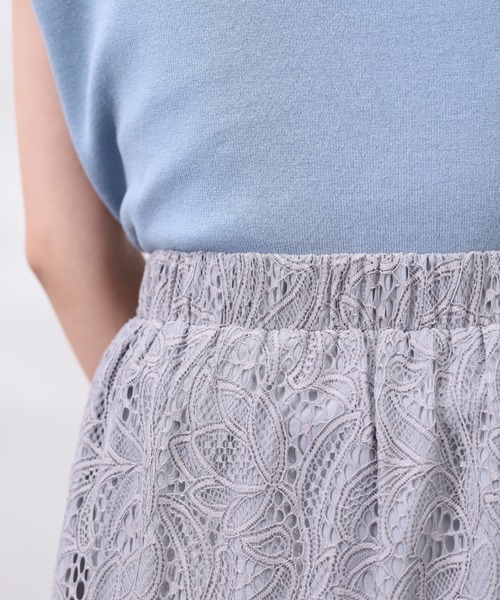 Chez toi（シェトワ）の「レースパイピングスリットスカート（スカート・レディース・ブラック/グレー/グリーン・FREE）」の16枚目の写真