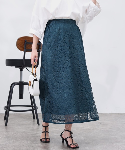 Chez toi（シェトワ）の「レースパイピングスリットスカート（スカート・レディース・ブラック/グレー/グリーン・FREE）」の6枚目の写真