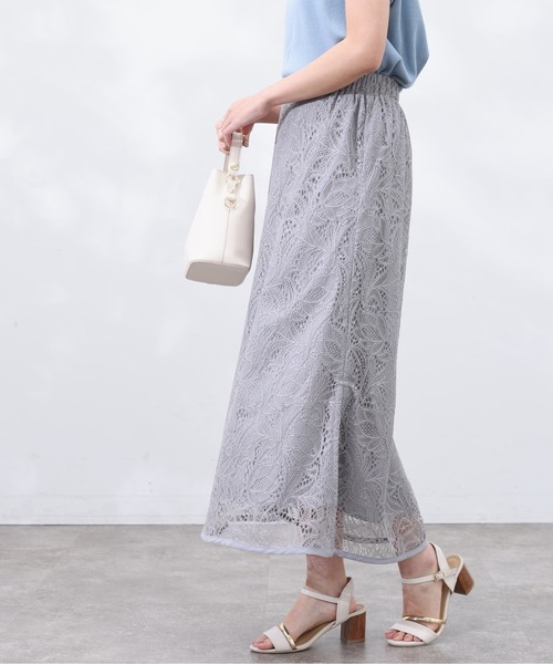 Chez toi（シェトワ）の「レースパイピングスリットスカート（スカート・レディース・ブラック/グレー/グリーン・FREE）」の18枚目の写真