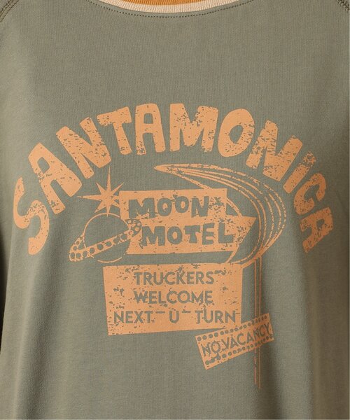 DOUBLE NAME(ダブルネーム)の「USED加工ラグラン半袖スウェット/ユニセックス可(Tシャツ/カットソー・レディース・オレンジ/スミクロ/グリーン・FREE)」の9枚目の写真