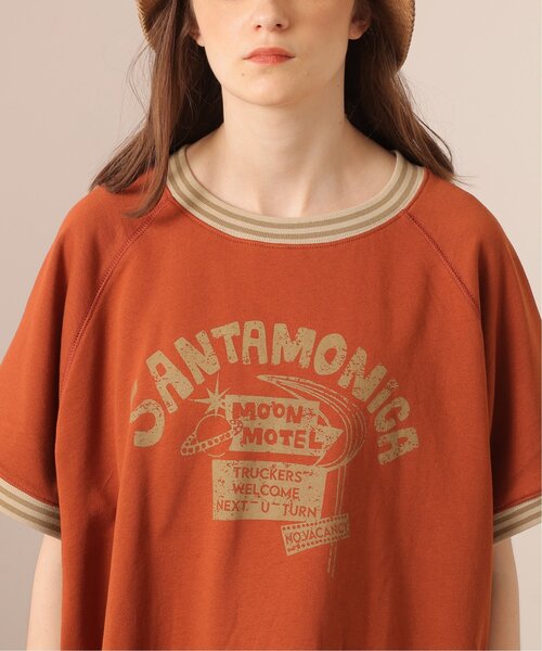 DOUBLE NAME(ダブルネーム)の「USED加工ラグラン半袖スウェット/ユニセックス可(Tシャツ/カットソー・レディース・オレンジ/スミクロ/グリーン・FREE)」の20枚目の写真