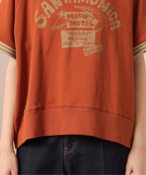 DOUBLE NAME(ダブルネーム)の「USED加工ラグラン半袖スウェット/ユニセックス可(Tシャツ/カットソー・レディース・オレンジ/スミクロ/グリーン・FREE)」の22枚目の写真