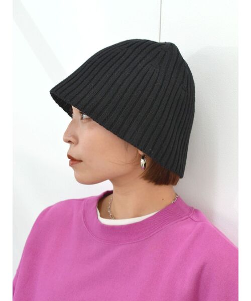 Ungrid（アングリッド）の「ニットバケットハット（ハット・レディース・ライトグレー/ブラック・FREE）」の2枚目の写真