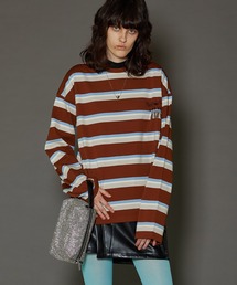 MAISON SPECIAL | Border Embroidery Long T-Shirts/ボーダーエンブロイダリーロンTEE【MAISON SPECIAL/メゾンスペシャル】(Tシャツ/カットソー)