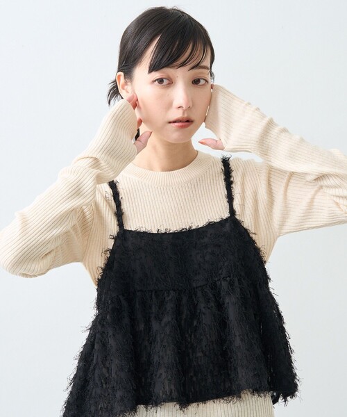 FREAK'S STORE（フリークスストア）の「ウォッシャブル ラメ クルーネック ニット/リブニット（ニット/セーター・レディース・ブルーグリーン/ピンク/ブルー/レッド/オフホワイト/ブラック・ﾌﾘ-）」の11枚目の写真