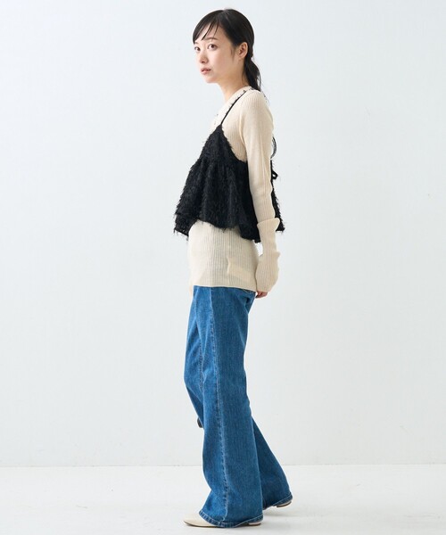 FREAK'S STORE（フリークスストア）の「ウォッシャブル ラメ クルーネック ニット/リブニット（ニット/セーター・レディース・ブルーグリーン/ピンク/ブルー/レッド/オフホワイト/ブラック・ﾌﾘ-）」の13枚目の写真