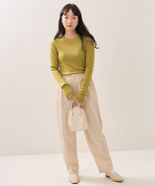 FREAK'S STORE（フリークスストア）の「ウォッシャブル ラメ クルーネック ニット/リブニット（ニット/セーター・レディース・ブルーグリーン/ピンク/ブルー/レッド/オフホワイト/ブラック・ﾌﾘ-）」の19枚目の写真