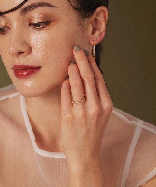 CENE（セネ）の「【CENE】セネ/ハーフエタニティリング（リング・レディース・ゴールド・#11/#9）」の4枚目の写真