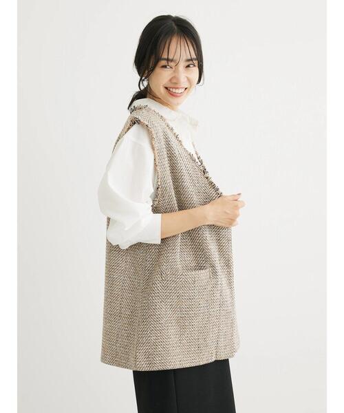 Green　Parks（グリーンパークス）の「ツイードベスト（ベスト・レディース・グレー/ベージュ/ブラック・FREE）」の15枚目の写真