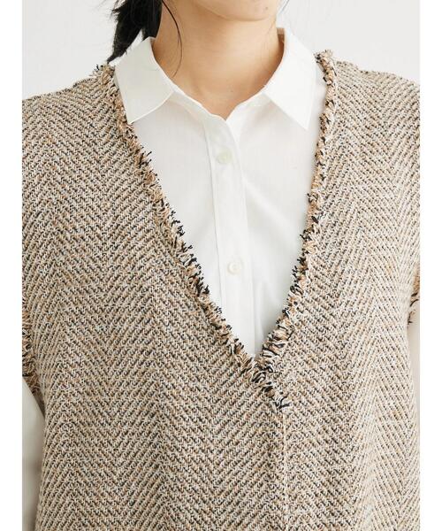 Green　Parks（グリーンパークス）の「ツイードベスト（ベスト・レディース・グレー/ベージュ/ブラック・FREE）」の17枚目の写真