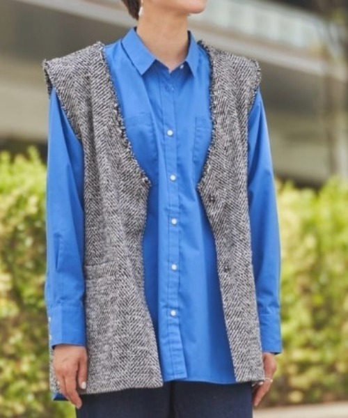 Green　Parks（グリーンパークス）の「ツイードベスト（ベスト・レディース・グレー/ベージュ/ブラック・FREE）」の10枚目の写真