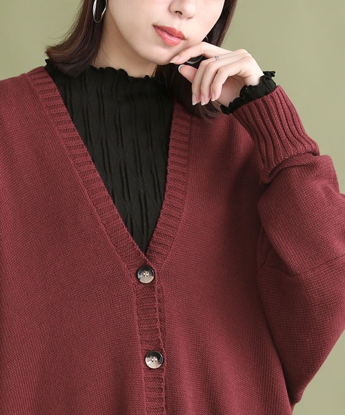 n'OrLABEL(ノアールレーベル)の「『ウェーブハイネックカットソー』(Tシャツ/カットソー・レディース・ライトグレー/ブラック/アイボリー/ダークブラウン・1/2)」の2枚目の写真