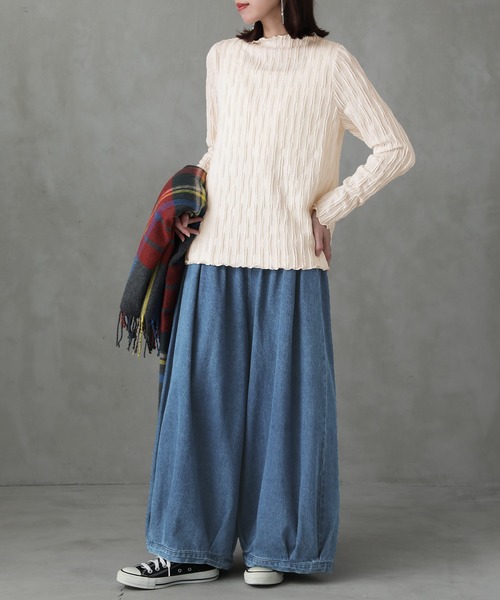 n'OrLABEL(ノアールレーベル)の「『ウェーブハイネックカットソー』(Tシャツ/カットソー・レディース・ライトグレー/ブラック/アイボリー/ダークブラウン・1/2)」の13枚目の写真