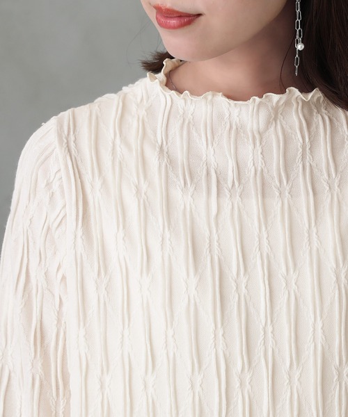 n'OrLABEL(ノアールレーベル)の「『ウェーブハイネックカットソー』(Tシャツ/カットソー・レディース・ライトグレー/ブラック/アイボリー/ダークブラウン・1/2)」の14枚目の写真