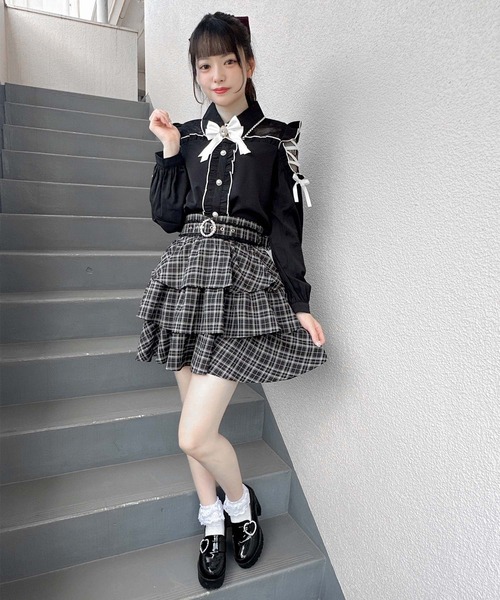 ROJITA(ロジータ)の「袖レースアップ配色カラーブラウス(シャツ/ブラウス・レディース・ピンク/ホワイト/ブラック・FREE)」の19枚目の写真