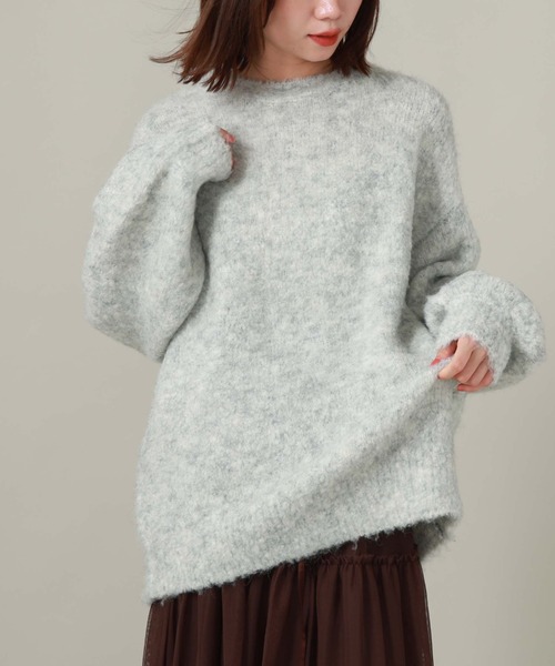 archives（アルシーヴ）の「MIXブークレミドルニット（ニット/セーター・レディース・グリーン/ピンク/オフホワイト/ブルー・MEDIUM）」の2枚目の写真