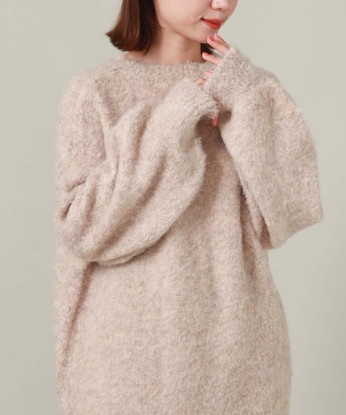 archives（アルシーヴ）の「MIXブークレミドルニット（ニット/セーター・レディース・グリーン/ピンク/オフホワイト/ブルー・MEDIUM）」の4枚目の写真