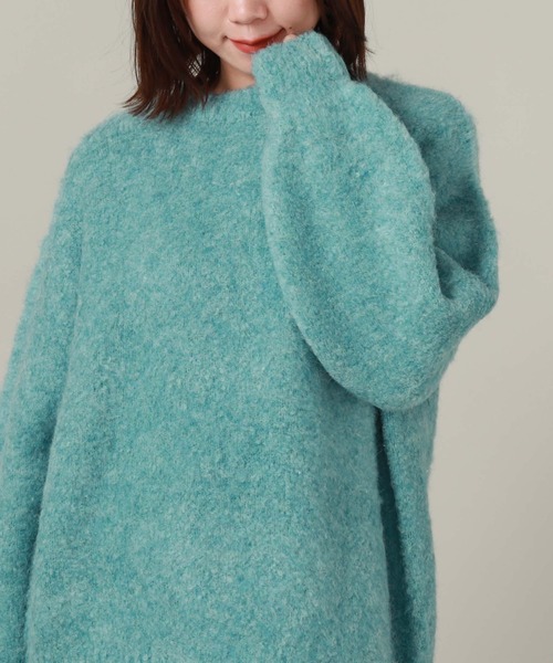 archives（アルシーヴ）の「MIXブークレミドルニット（ニット/セーター・レディース・グリーン/ピンク/オフホワイト/ブルー・MEDIUM）」の6枚目の写真