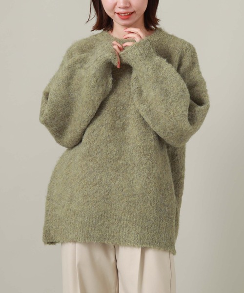 archives（アルシーヴ）の「MIXブークレミドルニット（ニット/セーター・レディース・グリーン/ピンク/オフホワイト/ブルー・MEDIUM）」の10枚目の写真