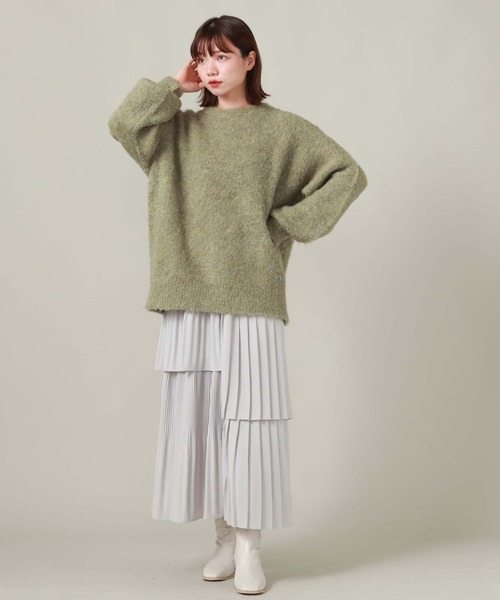 archives（アルシーヴ）の「MIXブークレミドルニット（ニット/セーター・レディース・グリーン/ピンク/オフホワイト/ブルー・MEDIUM）」の15枚目の写真