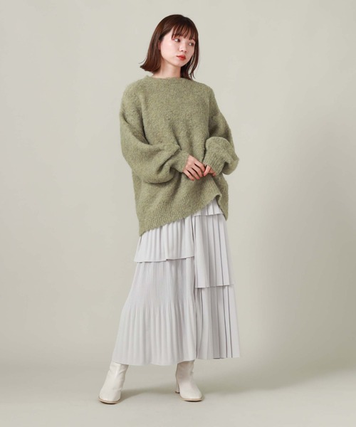 archives（アルシーヴ）の「MIXブークレミドルニット（ニット/セーター・レディース・グリーン/ピンク/オフホワイト/ブルー・MEDIUM）」の16枚目の写真
