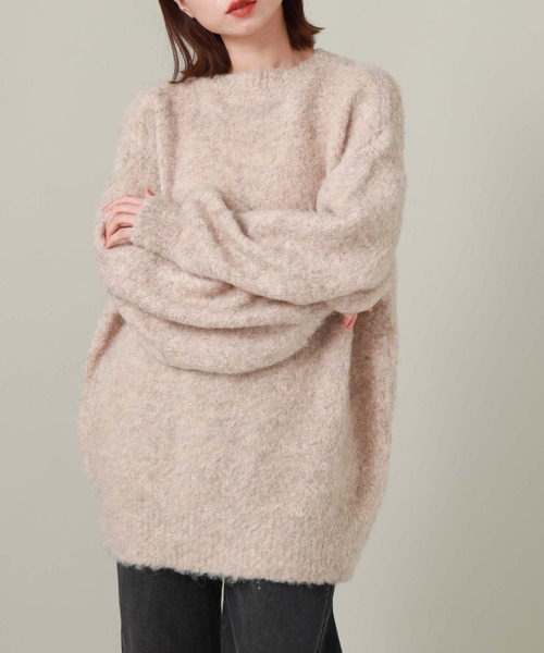 archives（アルシーヴ）の「MIXブークレミドルニット（ニット/セーター・レディース・グリーン/ピンク/オフホワイト/ブルー・MEDIUM）」の20枚目の写真