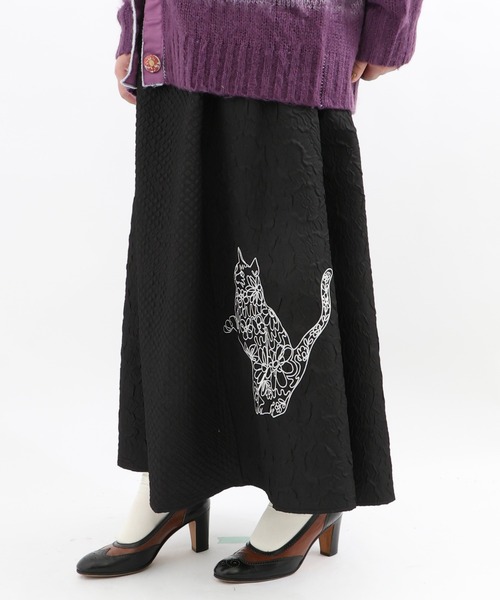 ScoLar（スカラー）の「132736：蝶刺繍エンボス花柄×チェック柄