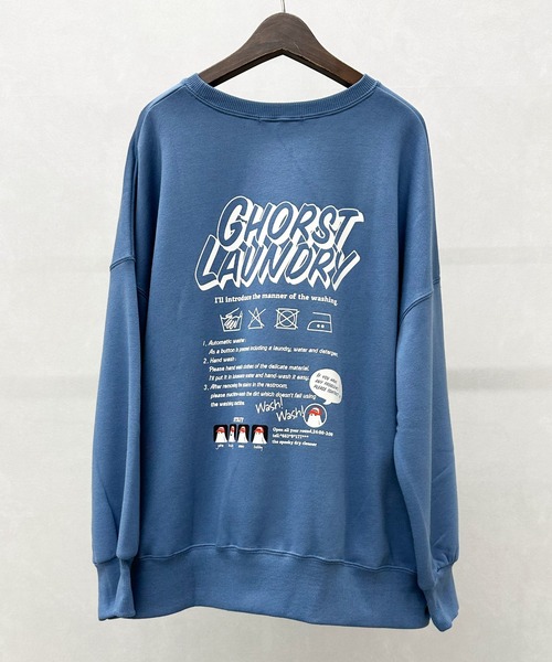 ★英国発*WEEKDAY*新作*FADED SPRAY スウェット/GR★ ワンポイント刺繍 スウェット（スプレーアート） / PlayStation