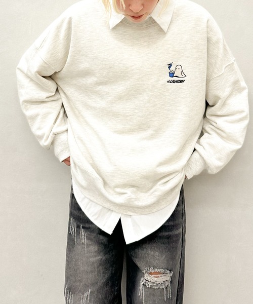 SpRay（スプレイ）の「裏起毛オバケスウェット（スウェット・レディース・オートミール/スミクロ/イエロー/パープル/ブルー・FREE）」の9枚目の写真