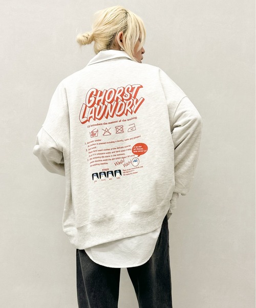 SpRay（スプレイ）の「裏起毛オバケスウェット（スウェット・レディース・オートミール/スミクロ/イエロー/パープル/ブルー・FREE）」の10枚目の写真