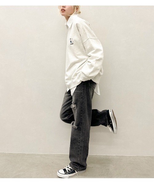 SpRay（スプレイ）の「裏起毛オバケスウェット（スウェット・レディース・オートミール/スミクロ/イエロー/パープル/ブルー・FREE）」の13枚目の写真