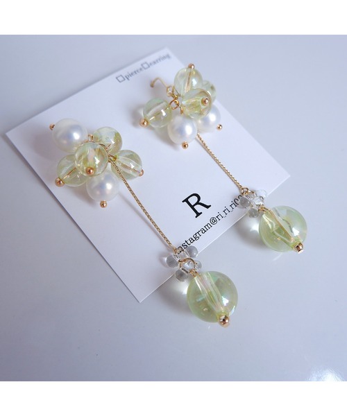 tone（トーン）の「【R】キラキラジューシーなバブルピアス(MA)（ピアス（両耳用）・レディース・グリーン系その他・FREE）」の2枚目の写真