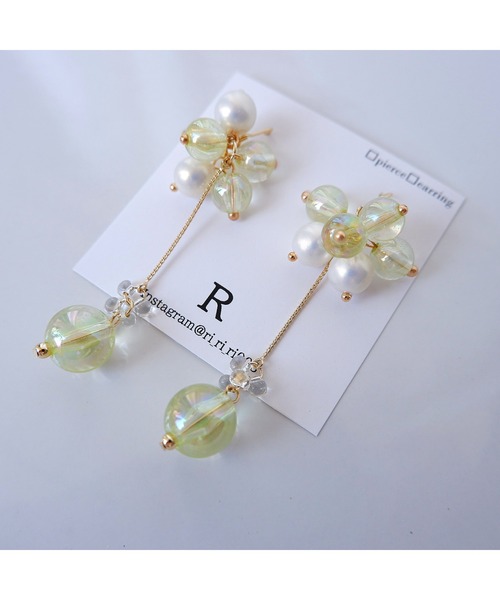 tone（トーン）の「【R】キラキラジューシーなバブルピアス(MA)（ピアス（両耳用）・レディース・グリーン系その他・FREE）」の3枚目の写真