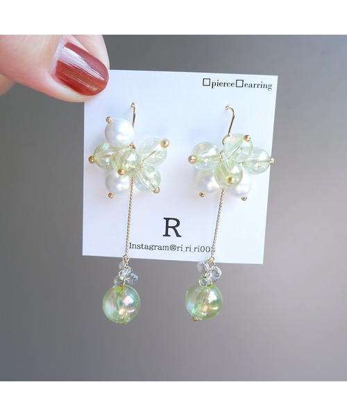 tone（トーン）の「【R】キラキラジューシーなバブルピアス(MA)（ピアス（両耳用）・レディース・グリーン系その他・FREE）」の4枚目の写真