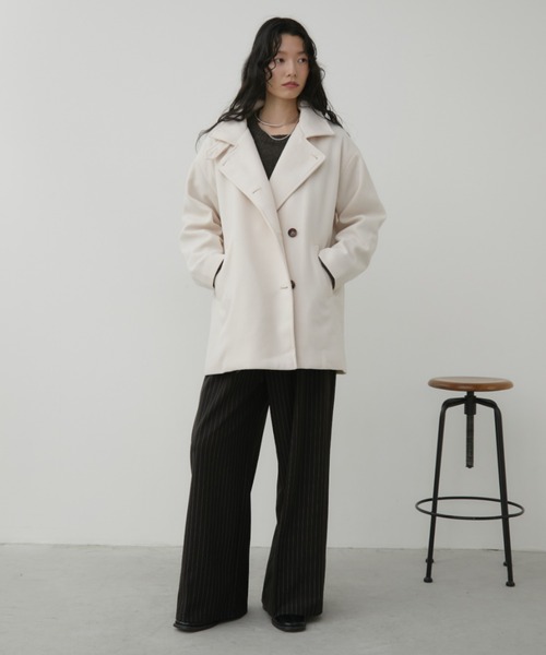 Aunt Marie's（アントマリーズ）の「スタンドカラー3WAYショートコート（その他アウター・レディース・アイボリー/モカ/ブラック・FREE）」の15枚目の写真