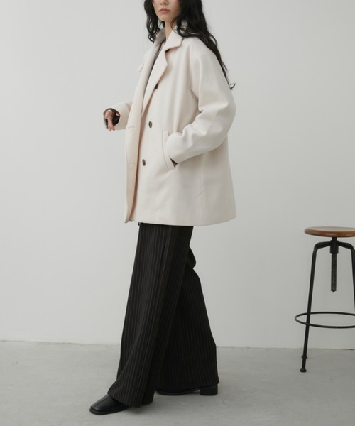 Aunt Marie's（アントマリーズ）の「スタンドカラー3WAYショートコート（その他アウター・レディース・アイボリー/モカ/ブラック・FREE）」の17枚目の写真