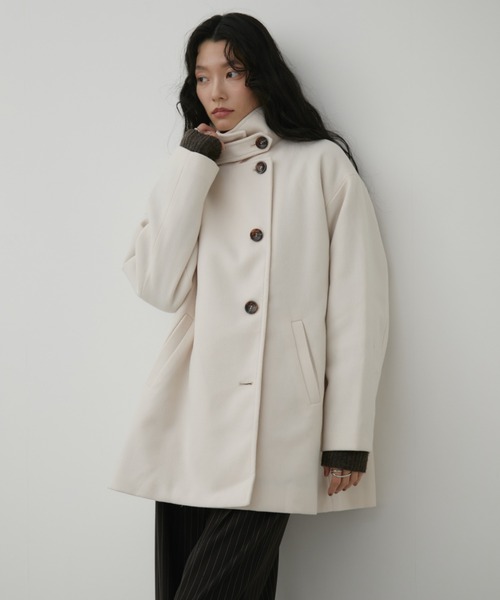 Aunt Marie's（アントマリーズ）の「スタンドカラー3WAYショートコート（その他アウター・レディース・アイボリー/モカ/ブラック・FREE）」の13枚目の写真