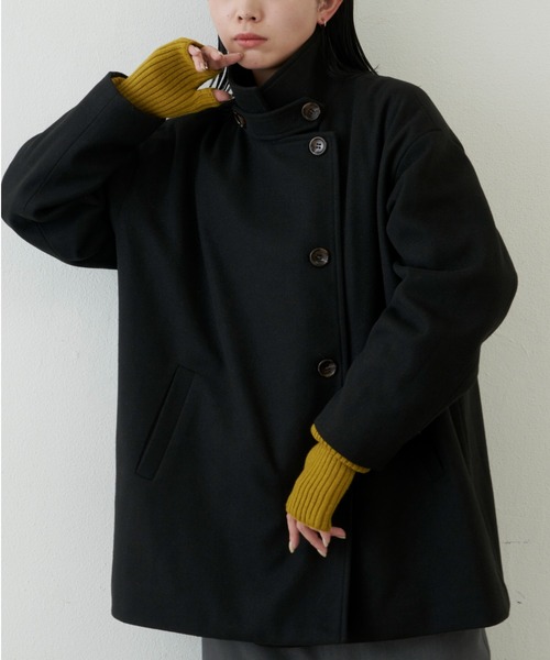 Aunt Marie's(アントマリーズ)の「スタンドカラー3WAYショートコート(その他アウター・レディース・アイボリー/モカ/ブラック・FREE)」の8枚目の写真