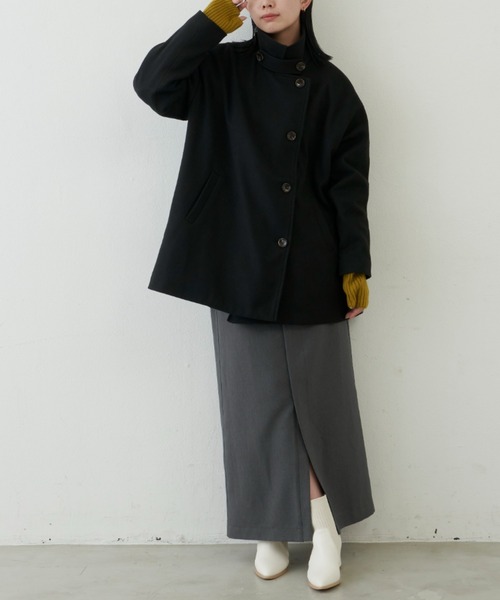 Aunt Marie's(アントマリーズ)の「スタンドカラー3WAYショートコート(その他アウター・レディース・アイボリー/モカ/ブラック・FREE)」の6枚目の写真
