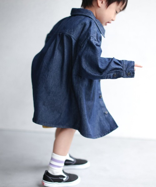 ooju（オージュ）の「【入荷禁止】【ooju】デニムシャツ（シャツ/ブラウス・キッズ・ブルー・3/1/2/4）」の3枚目の写真